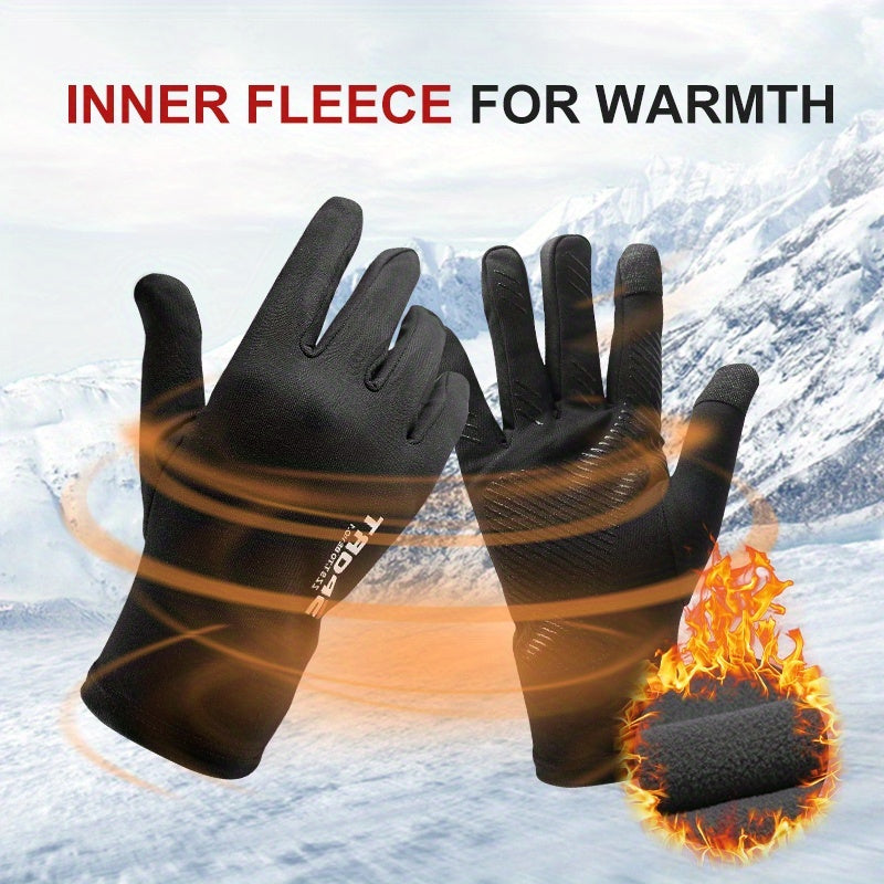 Men'S & Women'S Winter Cycling Gloves - Thermal, & Touchscreen Compatible, Full-Hand Coverage with Ergonomic Design for Cycling, Running, Hiking, Outdoor Activities, Sleek Glove Design, Durable Glove Material