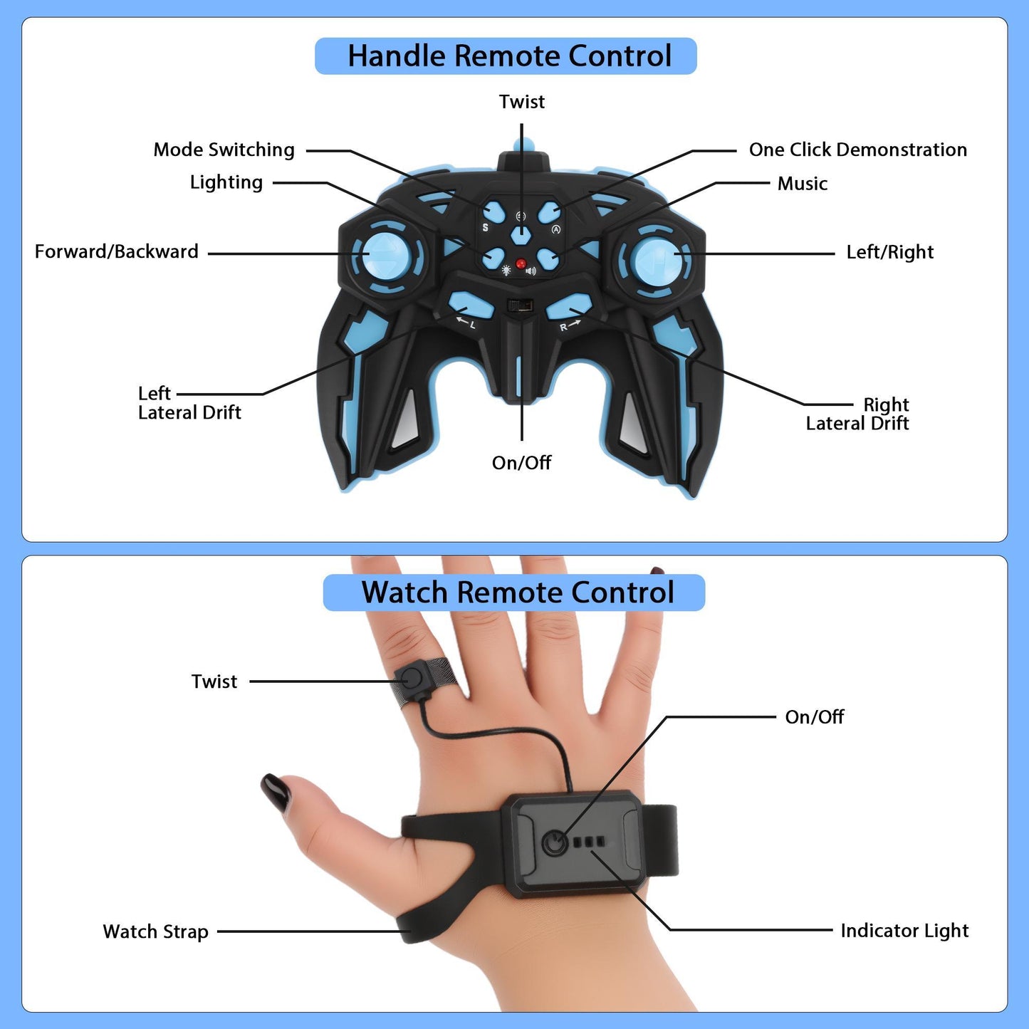 All-around Surface Drift Car With Dual-mode Controller And Gesture Control, Perfect Outdoor And Indoor Drift Car Toy As A Kids Gift