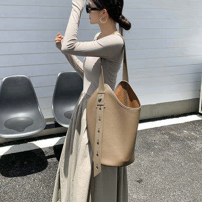 New Genuine Leather Large-capacity Bucket Bag