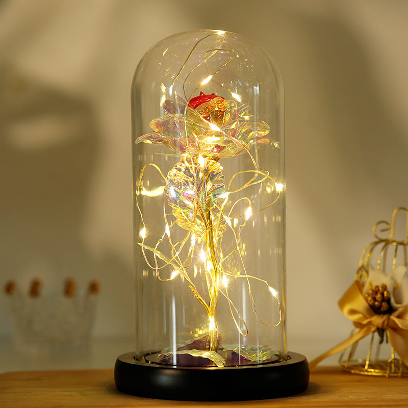 Colorful 24k Gold Foil Flower Color GoldWith Lights Christmas Gift