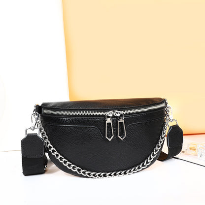 Casual Large Capacity Crossbody Leather Waist Bucket Bag