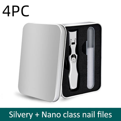 Splash Resistant Stainless Steel Nail Clippers With Large Openings