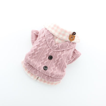Fake Two Piece Pet Costume Cute Bichon Frise Small Dog