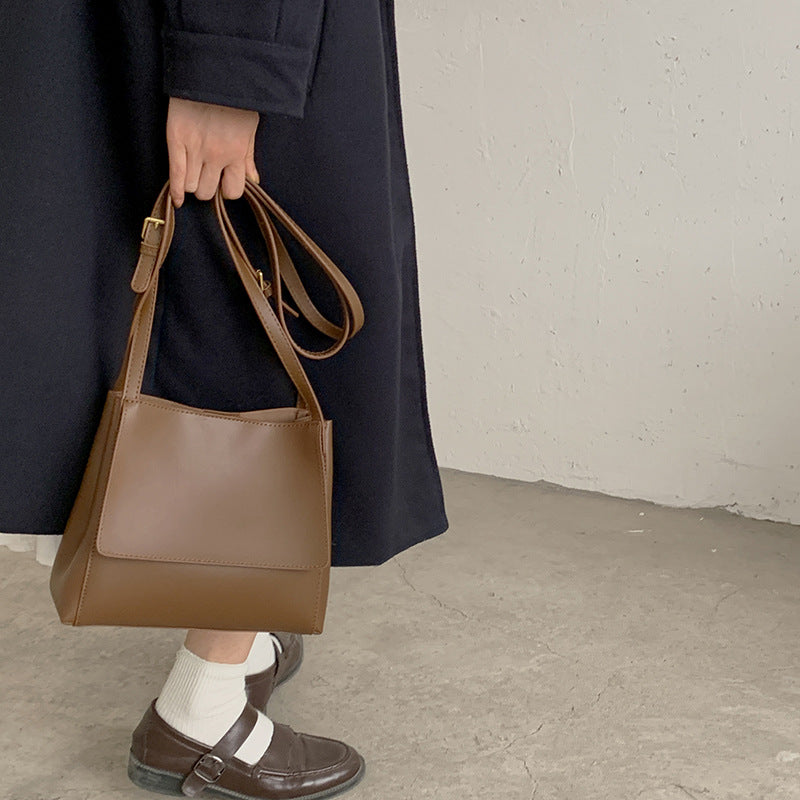 Vintage Leather Briefcase Diagonal Underarm Bag