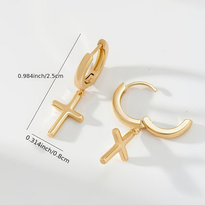 1 Pair Women's Dangle Earrings - Vintage Hip-Hop Punk Style, Simple Ear Cuffs - Copper (Nickel Free Plating) - All Season Wear | Daily Occasion | Lightweight Design