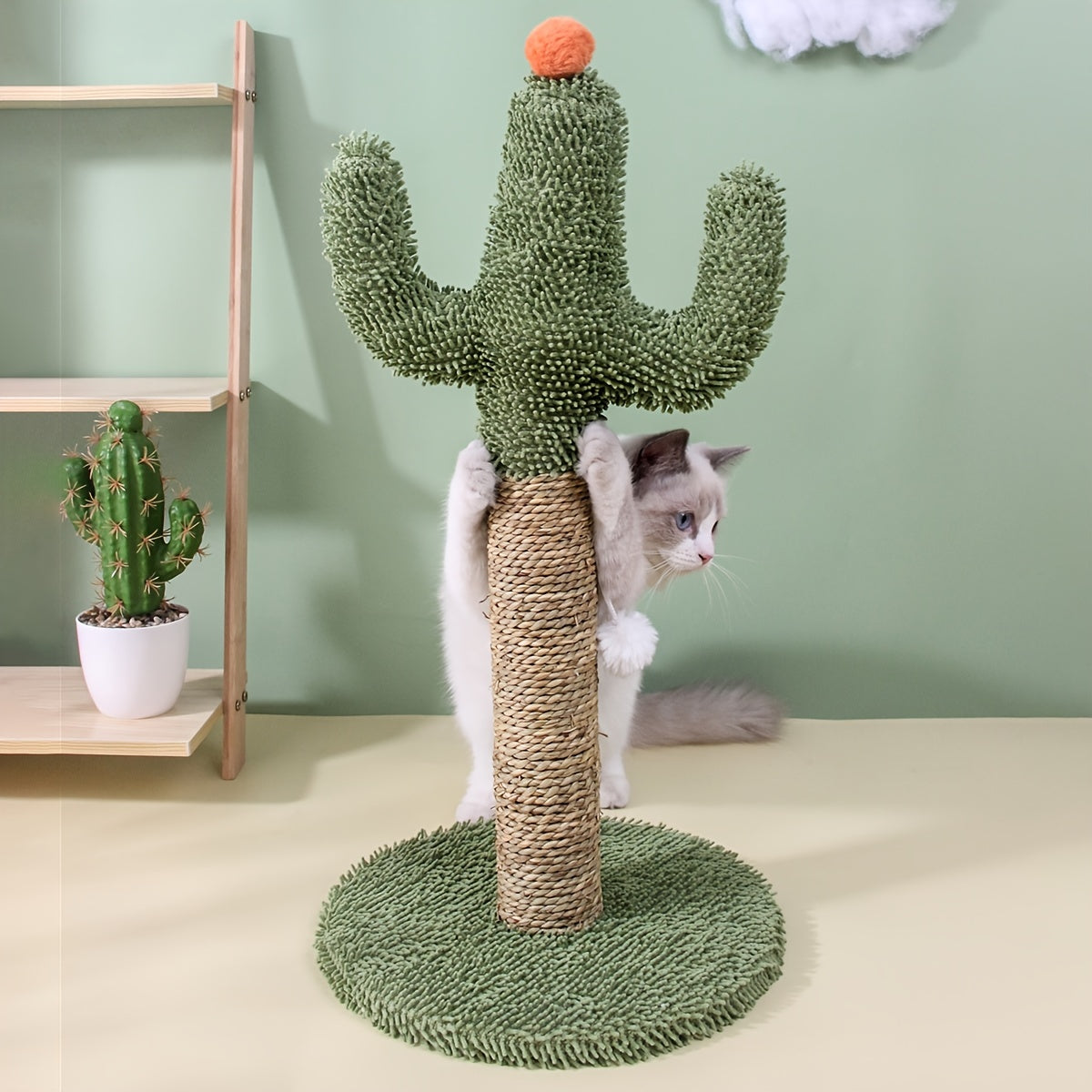Interactive Cactus Cat Scratcher Toy - Durable Scratching Surface for Indoor Cats - Fun Pet Supplies for Play and Exercise