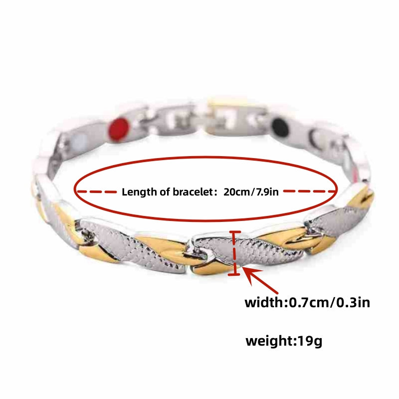 Men's Premium Dragon Pattern Bracelet - Adjustable 7mm Magnetic Black Alloy Jewelry