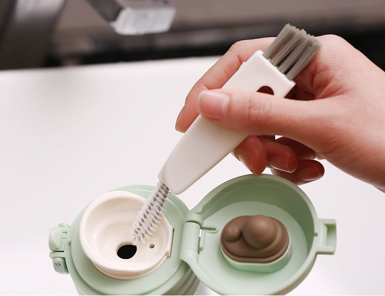 Kitchen Three-in-one Cleaning Brush Water Cup Lid Cup