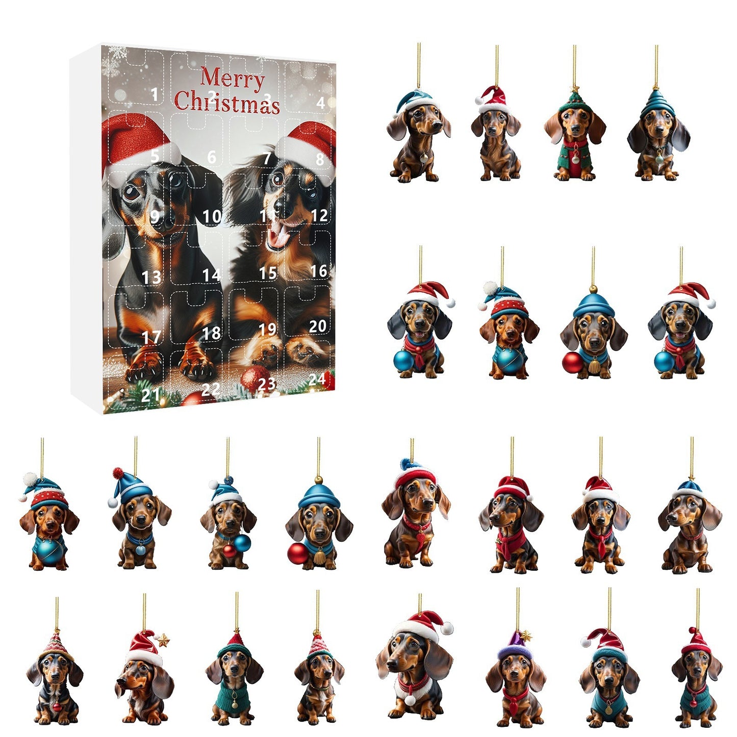Christmas Countdown Pet Pendant Home Decoration