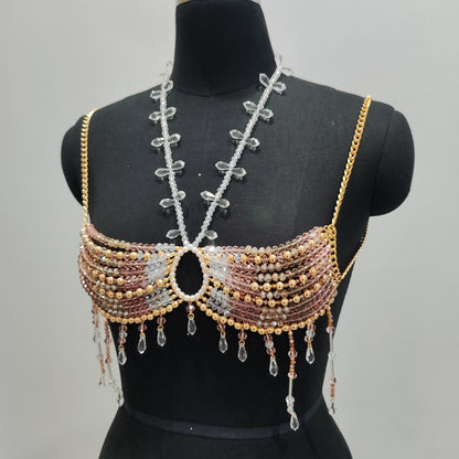 Fashion Colorful Beaded Chest Wrap Body Chains Women