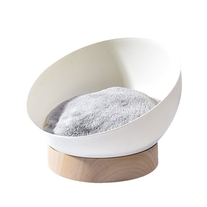 Creative Plastic Wood Grain Base Open Cat Nest