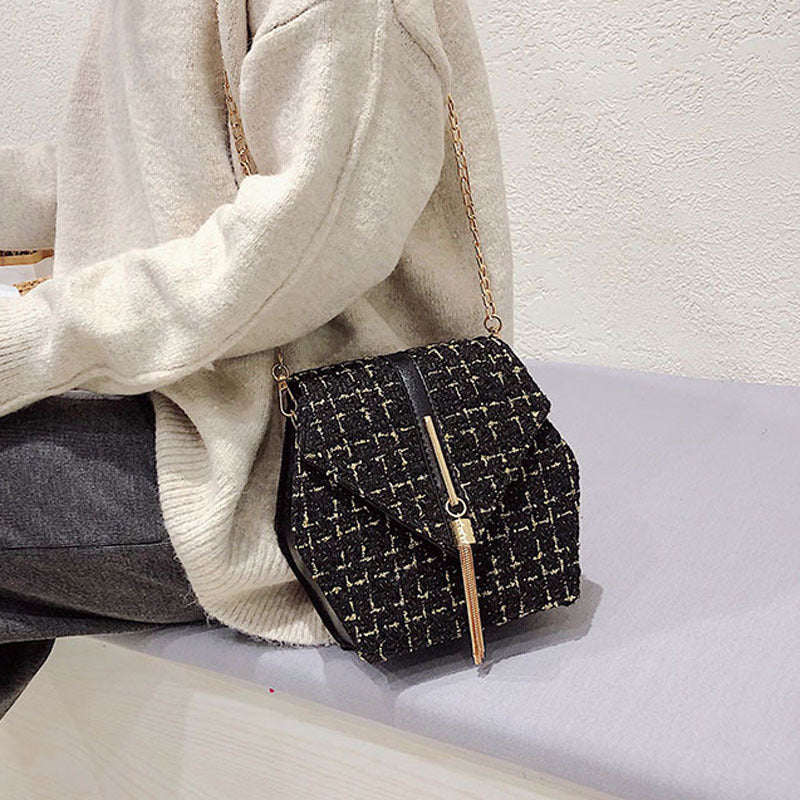 Fashion All-Match Woolen Chain Shoulder Bag