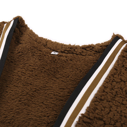 Temperament plush mid-length coat