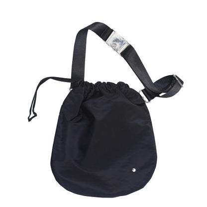 Diagonal Drawstring Fabric Waist Bag