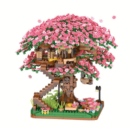 LHCX Cherry Bonsai Tree Building Sets For Girls, Mini Building Blocks Of Cherry Flower Bonsai Tree Kit, Mini Bricks Sakura Tree House, Halloween/Thanksgiving Day/Christmas Gift Easter Gift