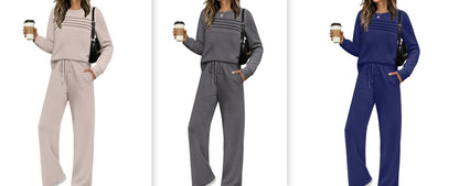 Women's Casual Elastic Waist Trousers Wide-leg Pants