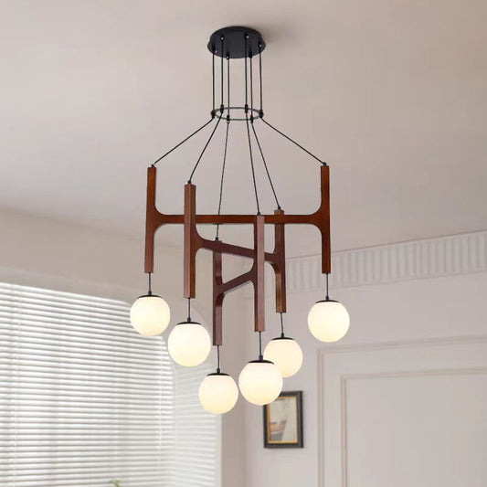 Living Room Chandelier Solid Wood Stairs Dining-room Lamp