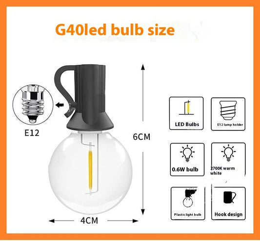 Outdoor G40 Lamp String Waterproof Globe Festival Led String Lights