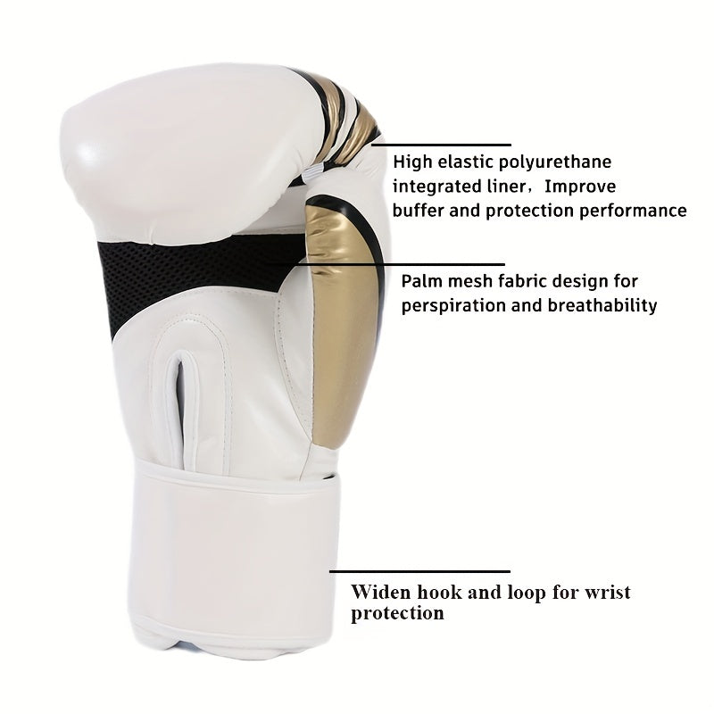 WUSAGE Professional Boxing Gloves - Premium Sparring Gloves 6oz 8oz 10oz 12oz | Padded Wrist Support for MMA, Kickboxing & Training