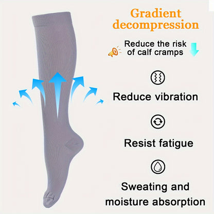 Premium Compression Socks for Men - 4 Pairs Athletic Support Stockings for Running, Travel & Recovery