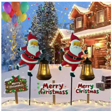 Creative Solar-Powered Santa Yard Decoration Light