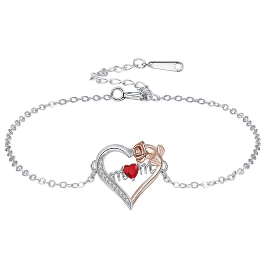 Love Heart Mom Rose Bracelet Ornament 520 Valentine's Day For Girlfriend Girlfriends Birthday Gift