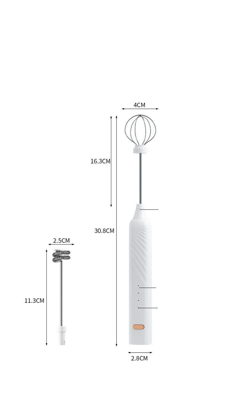Electric Milk Frother - USB Rechargeable Handheld Foam Maker for Coffee, Latte & Cappuccino