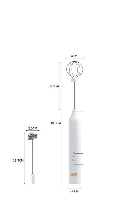 Electric Milk Frother - USB Rechargeable Handheld Foam Maker for Coffee, Latte & Cappuccino