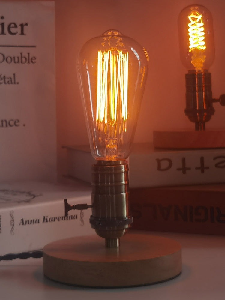 Vintage Edison Bulb Night Lamp - Japanese Aesthetic Warm Ambient Lighting