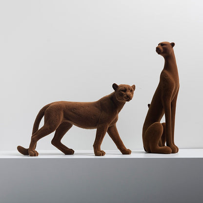 Luxury Leopard Resin Sculpture | Premium Home Decor Statue for Living Room & Office