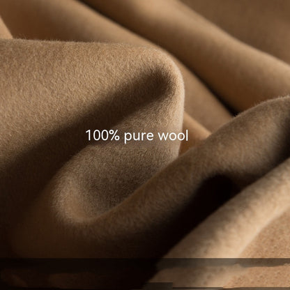 Hepburn Style Reversible Cashmere Coat Women's Mid-length British Classic Style Cape Woolen Coat