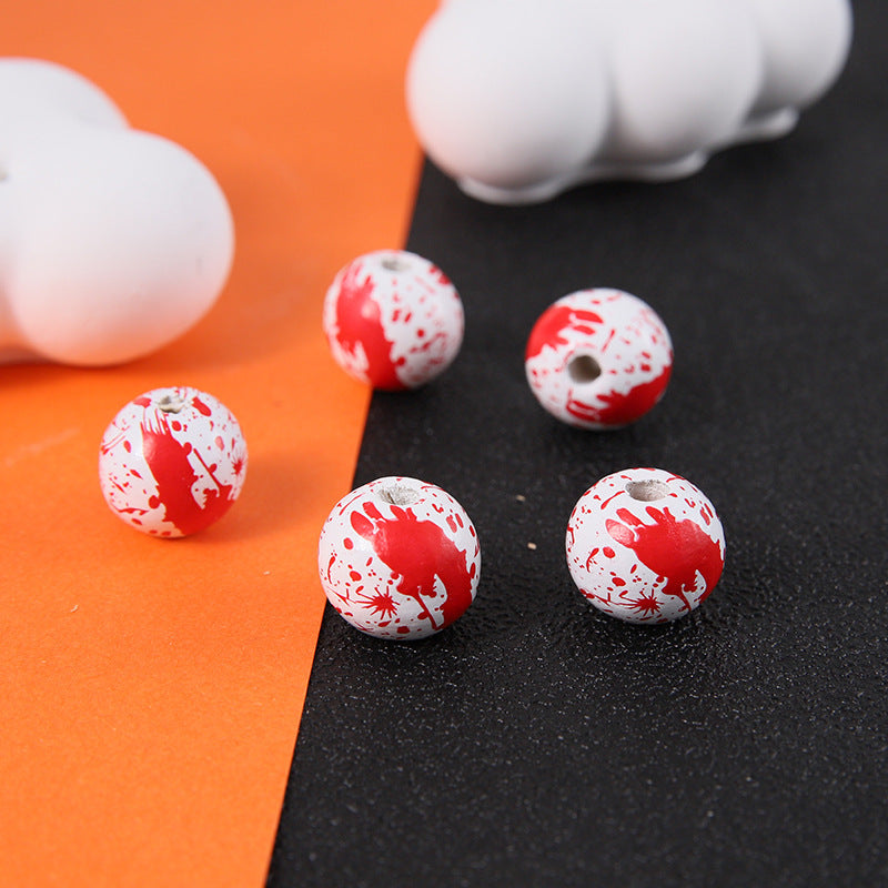 Halloween 16mm Straight Hole Pumpkin Ghost Bulk Wooden Bead