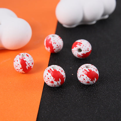 Halloween 16mm Straight Hole Pumpkin Ghost Bulk Wooden Bead