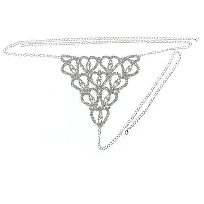 Accessories Rhinestone Claw Chain Body Chain Heart Shaped Sexy Bikini Panties