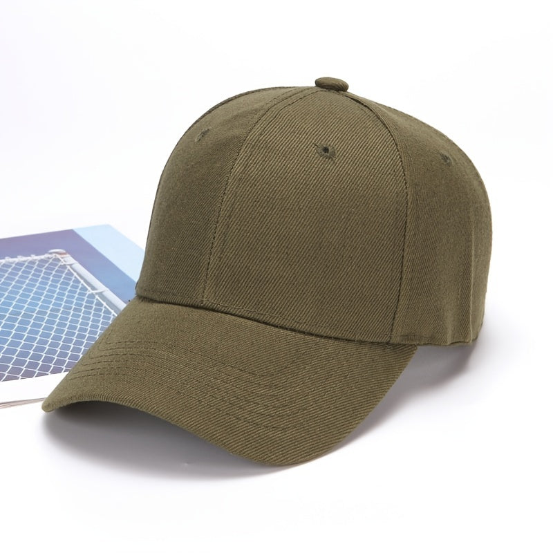 Premium Men's Baseball Cap - Classic Solid Color Adjustable Sports Hat