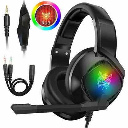 RGB Gaming Headset with Noise Cancelling Mic - Xbox One, PS4, PC Compatible Headphones