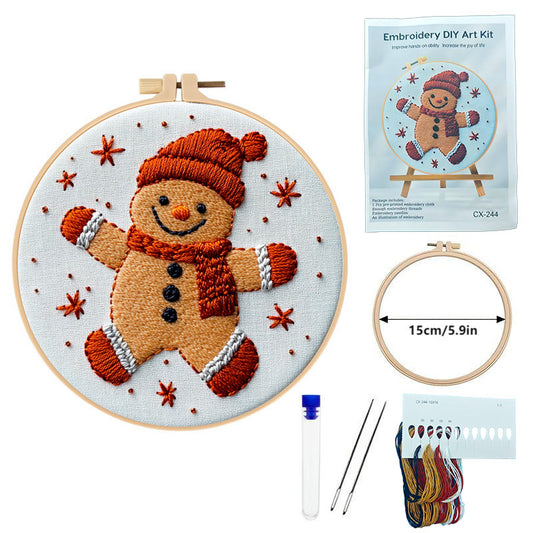 Christmas Gingerbread Man Embroidery Kit English