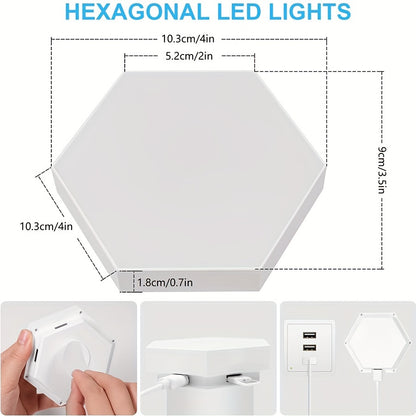 Hexagonal LED Wall Lights 6-Pack - Touch Control Modern Ambient Lighting