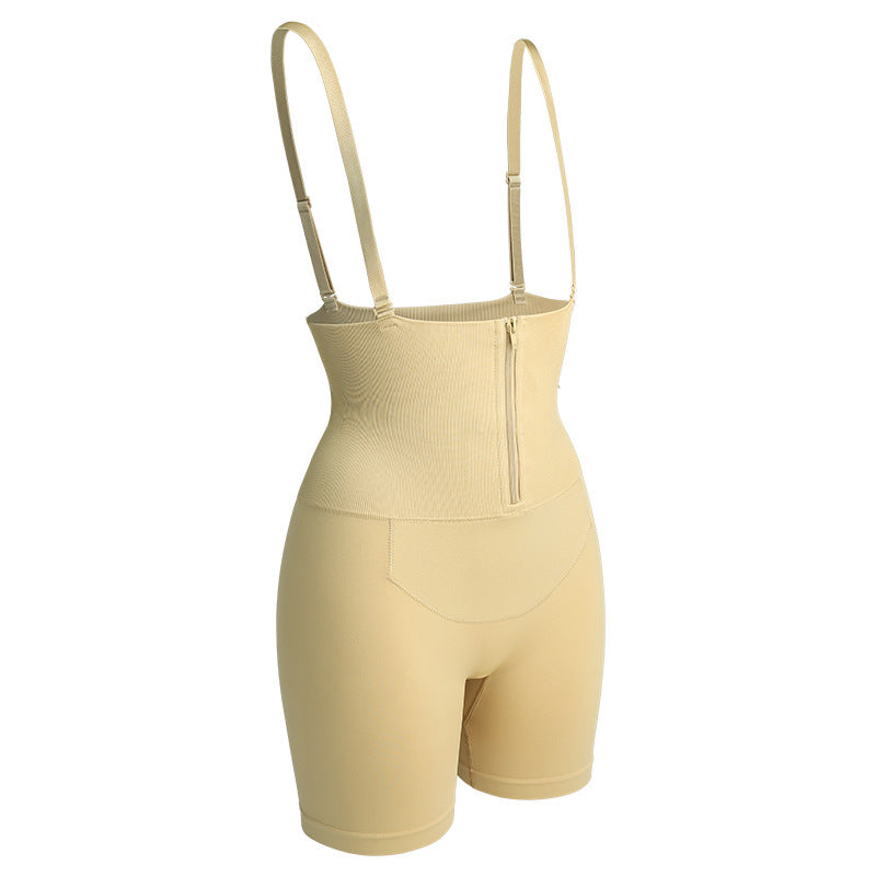 Ladies' High-waist Panty Detachable Shoulder Strap Girdling Bodybuiding Shaping Pants