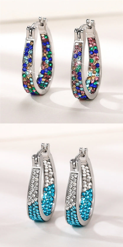 Geometric Diamond Ear Clip Earrings | Luxury Letter Style Women's Jewellery
