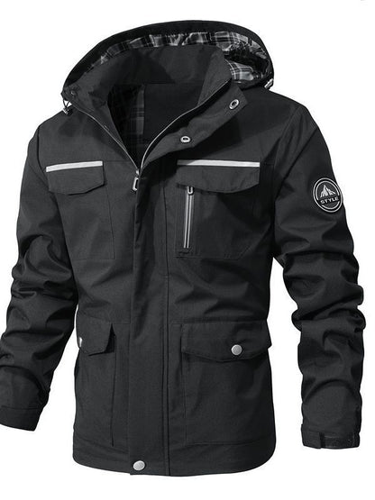 Lässiger, atmungsaktiver, mittellanger Trenchcoat mit Kapuze für Herren