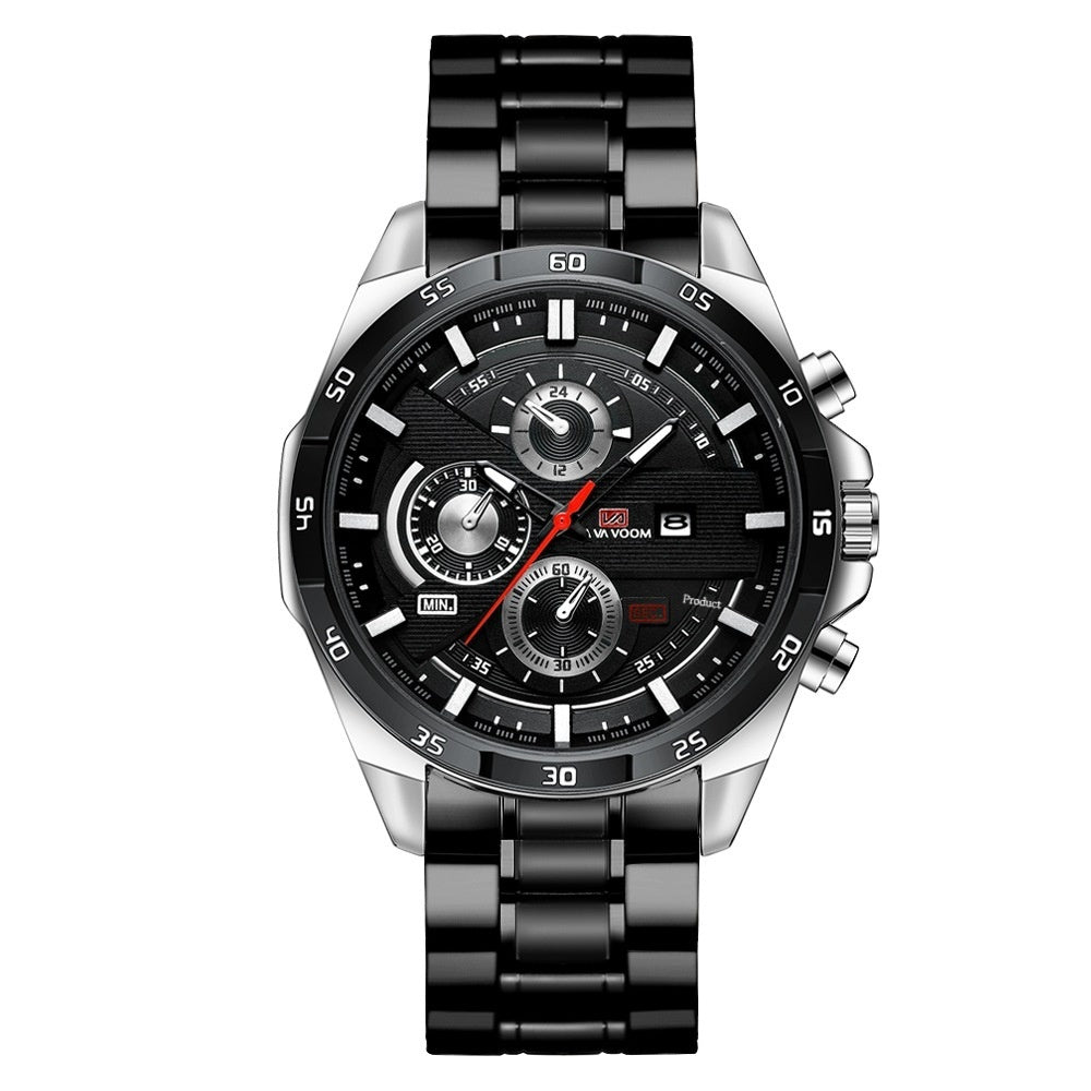 Men's Business Calendar Waterproof Quartz Watch - Multifunctional Casual Timepiece