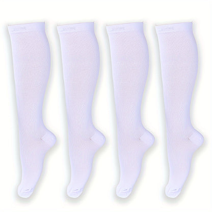 Premium Compression Socks for Men - 4 Pairs Athletic Support Stockings for Running, Travel & Recovery