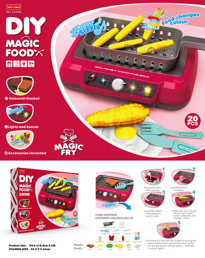 Interactive Kitchen Cooking Toy Set - Color-Changing Play Food with Lights & Sounds | Educational Pretend Play for Kids 4-6