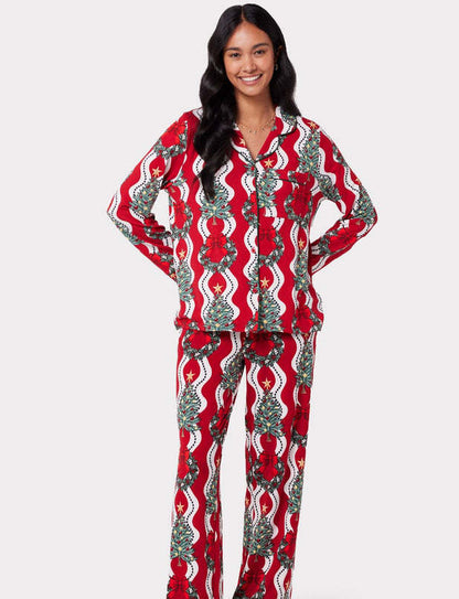 Christmas Printed Long-sleeved Trousers Autumn Ladies Home Leisure Suit