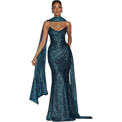 Women's Fashionable Casual Strap Sequin Dress