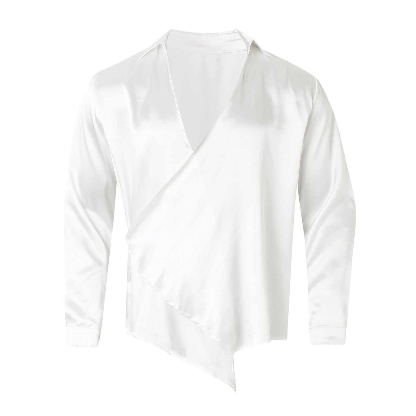 European And American Style Men's Clothing Silk Draping Shirt
