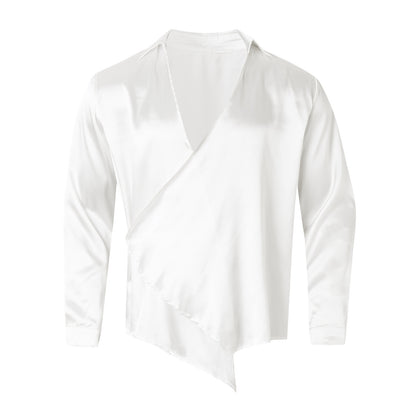 European And American Style Men's Clothing Silk Draping Shirt