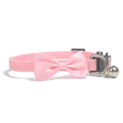 Pet Bow Collar Nylon Ribbon Multi-color Adjustable With Bell Pet Decorations