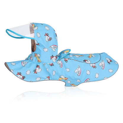 Waterproof Reflective Cape Raincoat Transparent PU Dog
